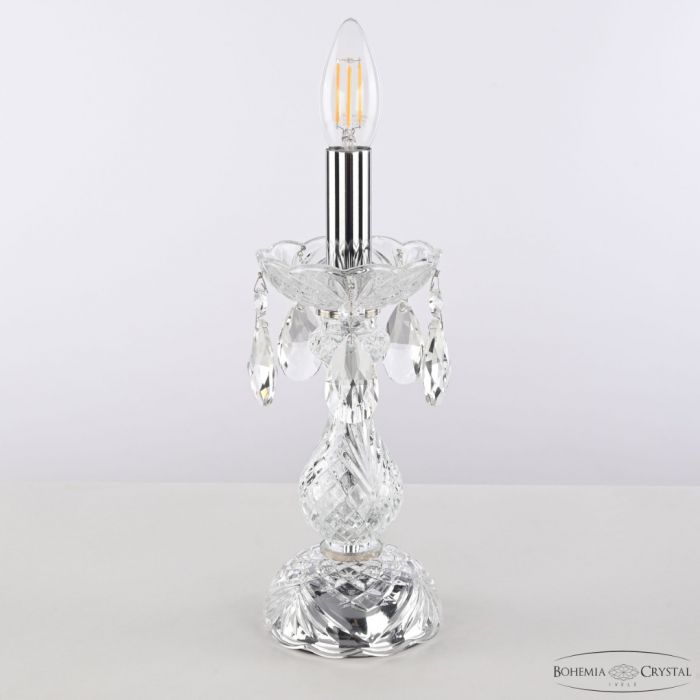 Настольная лампа хрустальная 107L/1-27 Ni Bohemia Ivele Crystal