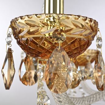 Люстра с цветным хрусталём 5413/12/300 G Amber/M-1F K721 Bohemia Ivele Crystal