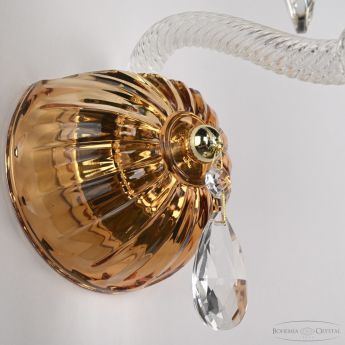 Бра с цветным хрусталём 5413B/1/165 G Amber/M-1H Bohemia Ivele Crystal